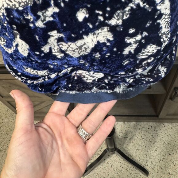 Y2k Elie Tahari Silk Blend Cowl Neck Velvet Sheer Tank top Size M Fairy Grunge - Picture 6 of 9